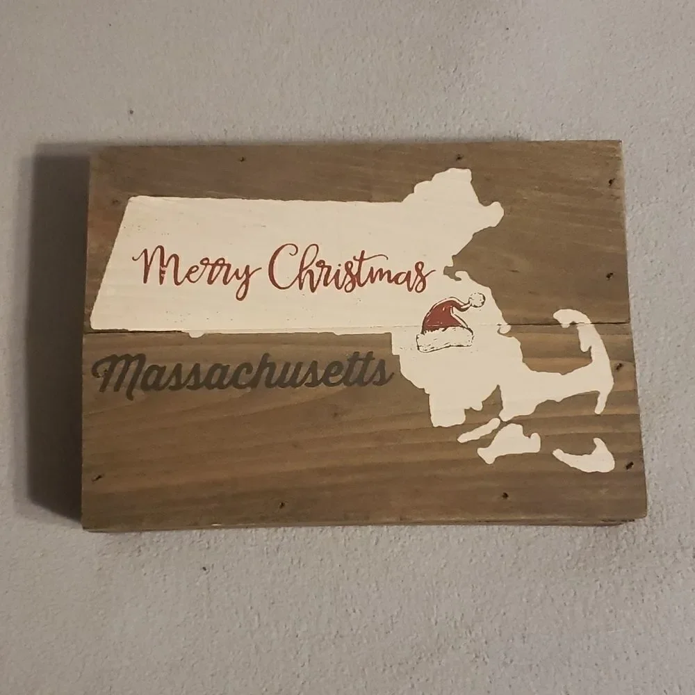 MERRY Christmas Massachusetts decor